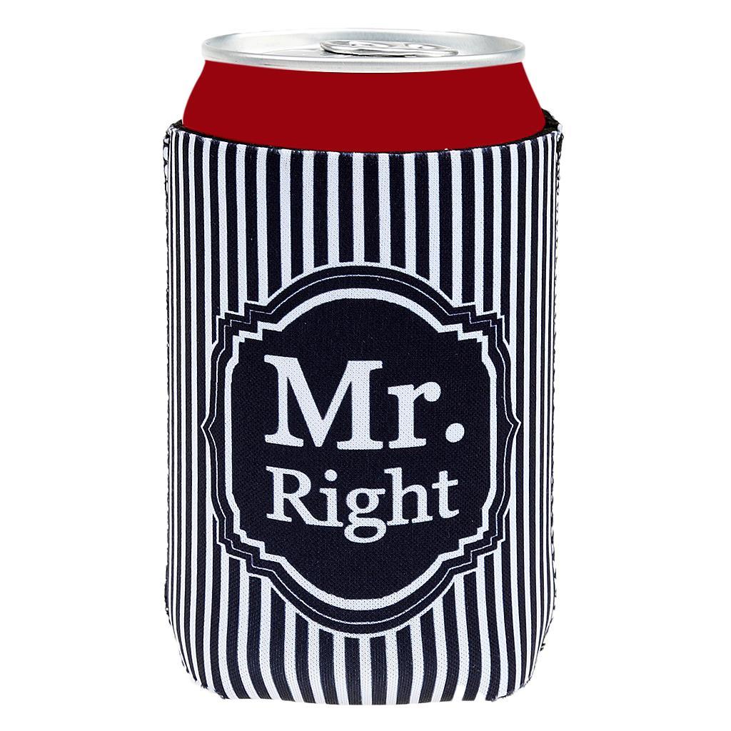 2 Pair His & Her Stubby Tin Can Beer Soda Bottle Sleeve Cooler Holder Cover