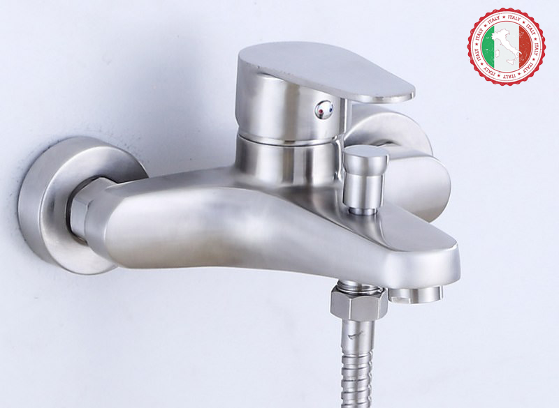 Cần điều khiển sen tắm SUS304  kiểu béo HVMMA không gỉ + Bộ vỉ sen cao cấp: Bát sen + Dây sen + giá đỡ
