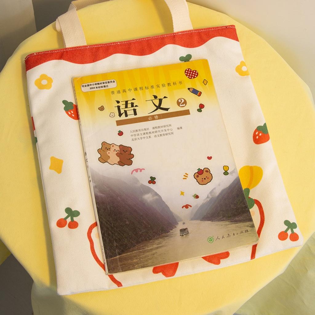 Túi tote gấu thỏ đeo vai ULZZANG - Túi vải canvas dễ thương size lớn dây dài đựng vừa A4 TX09