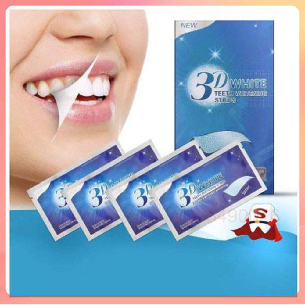 Full hộp 7 cặp - 14 miếng dán trắng răng 3D White Teeth Whitening Strips Sena Beauty,  mạnh gấp 25 lần kem đánh răng