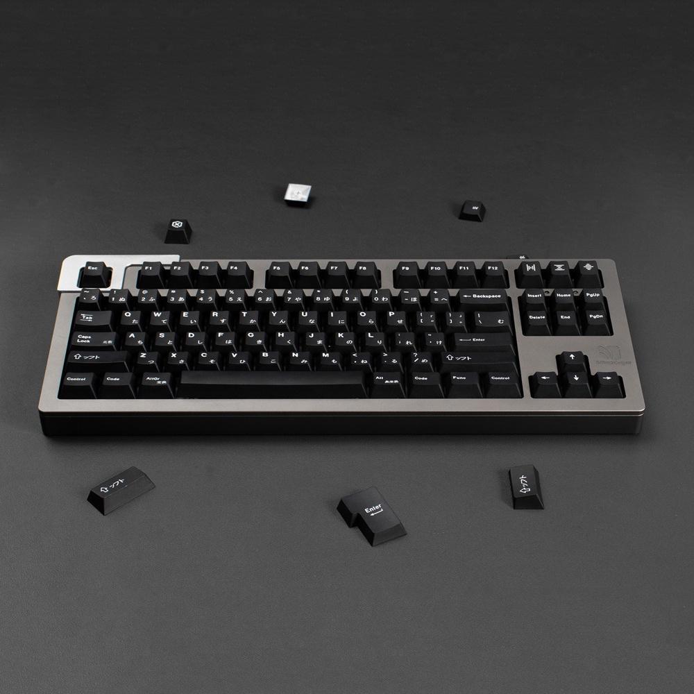 Minimalist black japanese  keycaps cherry profile Dye-Sublimation PBT keycap 138 keys