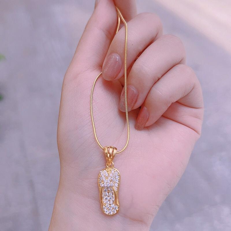 Dây chuyền kèm mặt dép xinh mạ vàng 18k siêu bền màu