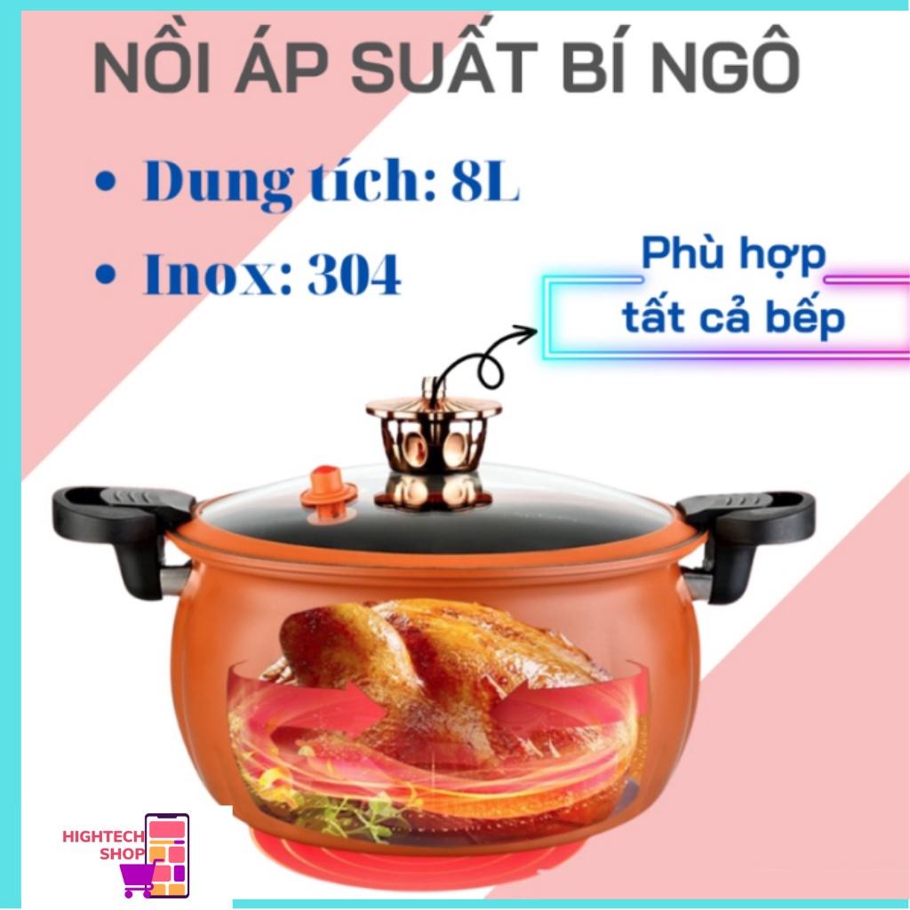 Nồi Áp Suất Bí Ngô Chống Dính 8L Thông Minh - Hầm Gà, Cháo, Nồi Chiên, Xào Nấu Đa Năng