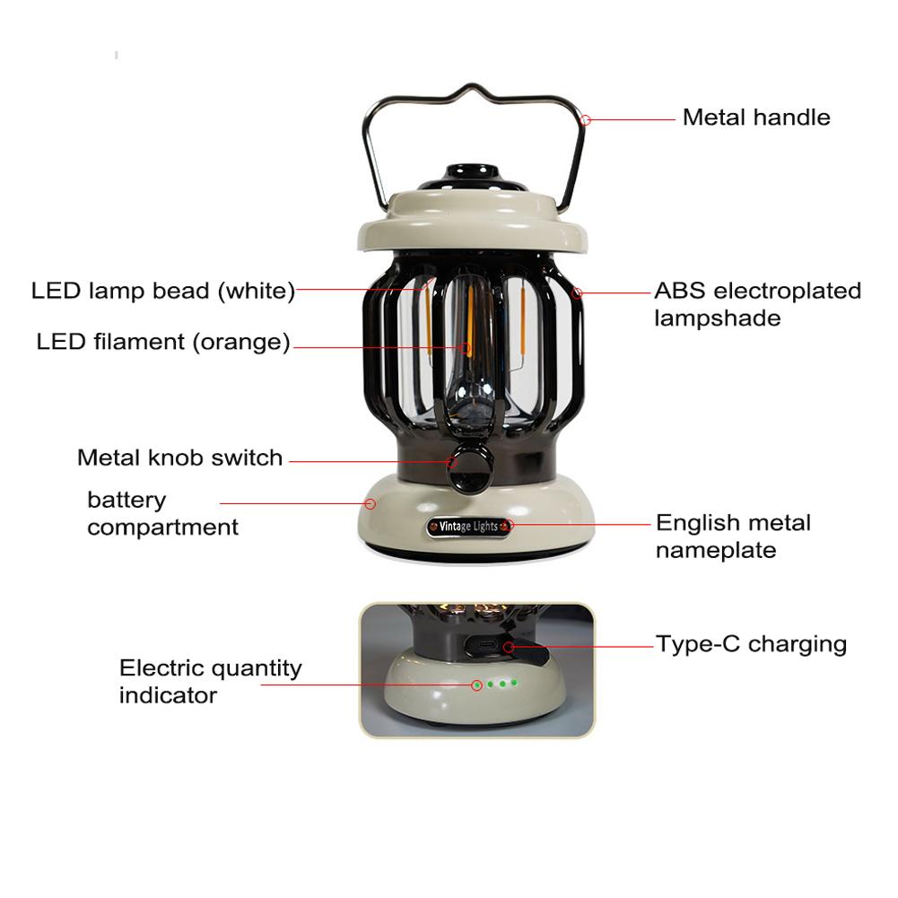 Đèn Đèn Led Cắm Trại Sạc Pin Có Thể Điều Chỉnh Độ Sáng