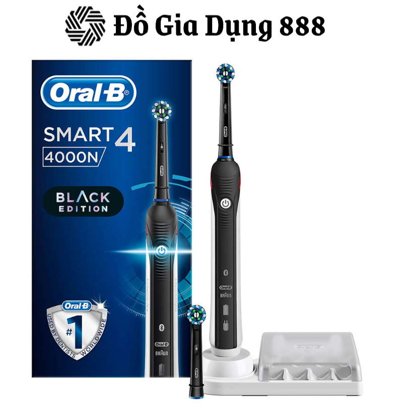 Bàn Chải Điện Oral B Smart 4 4000N, Cảm Biến Áp Lực Thông Minh Loại Bỏ 99% Vi Khuẩn, Mảng Bám, Ngừa Sâu Răng, BH 12Tháng