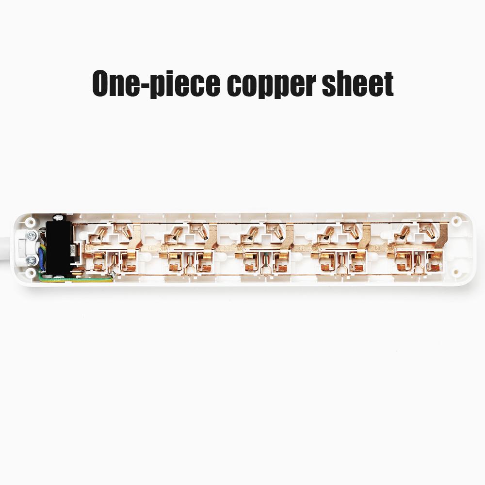 Xiaomi Power Strip with Grounded Surge Protector with 5 Outlets Ports with Flat Plug PowerPort Strip With Extension Cord