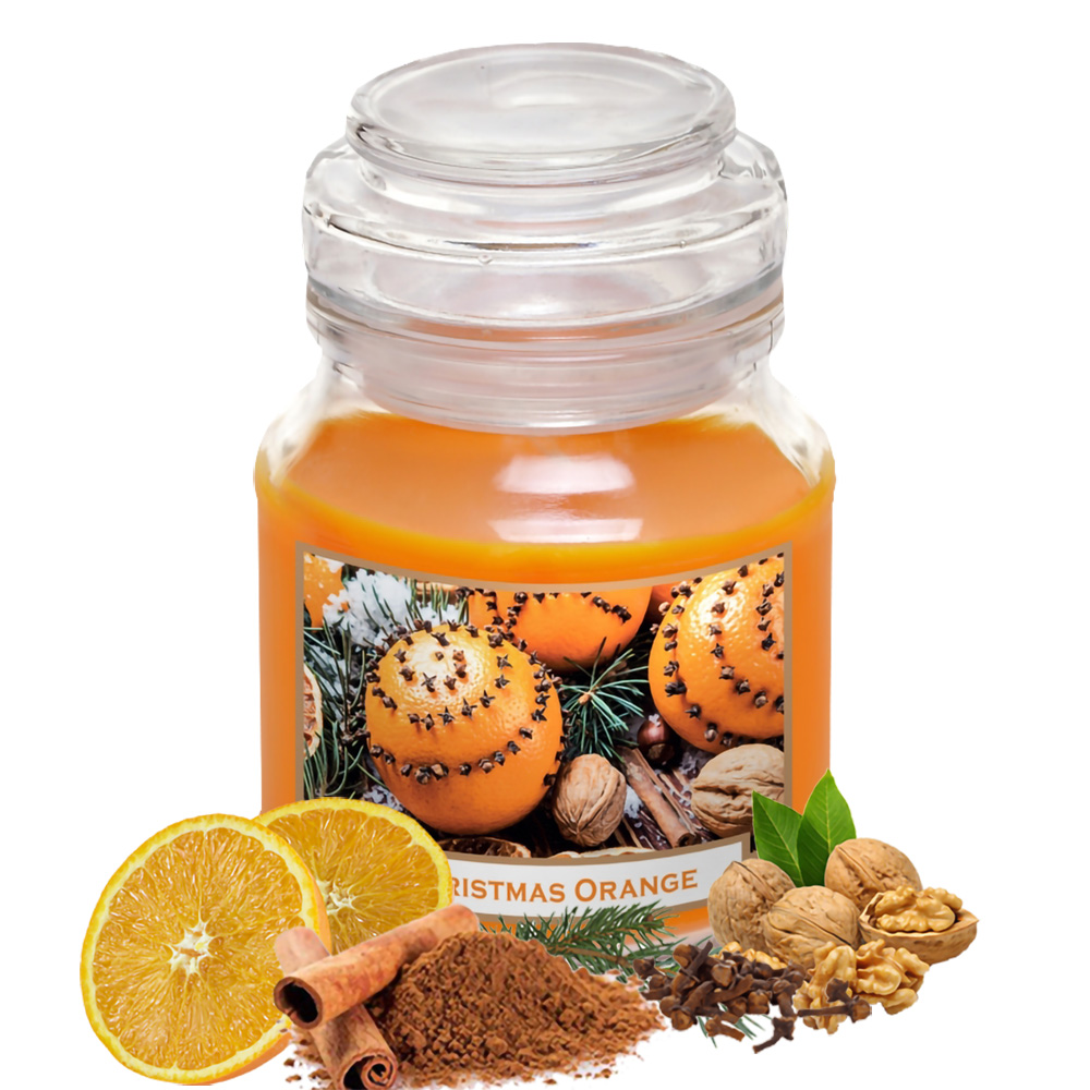 Hũ nến thơm tinh dầu Batek Christmas Orange 130g QT06653 - cam, quế, đinh hương