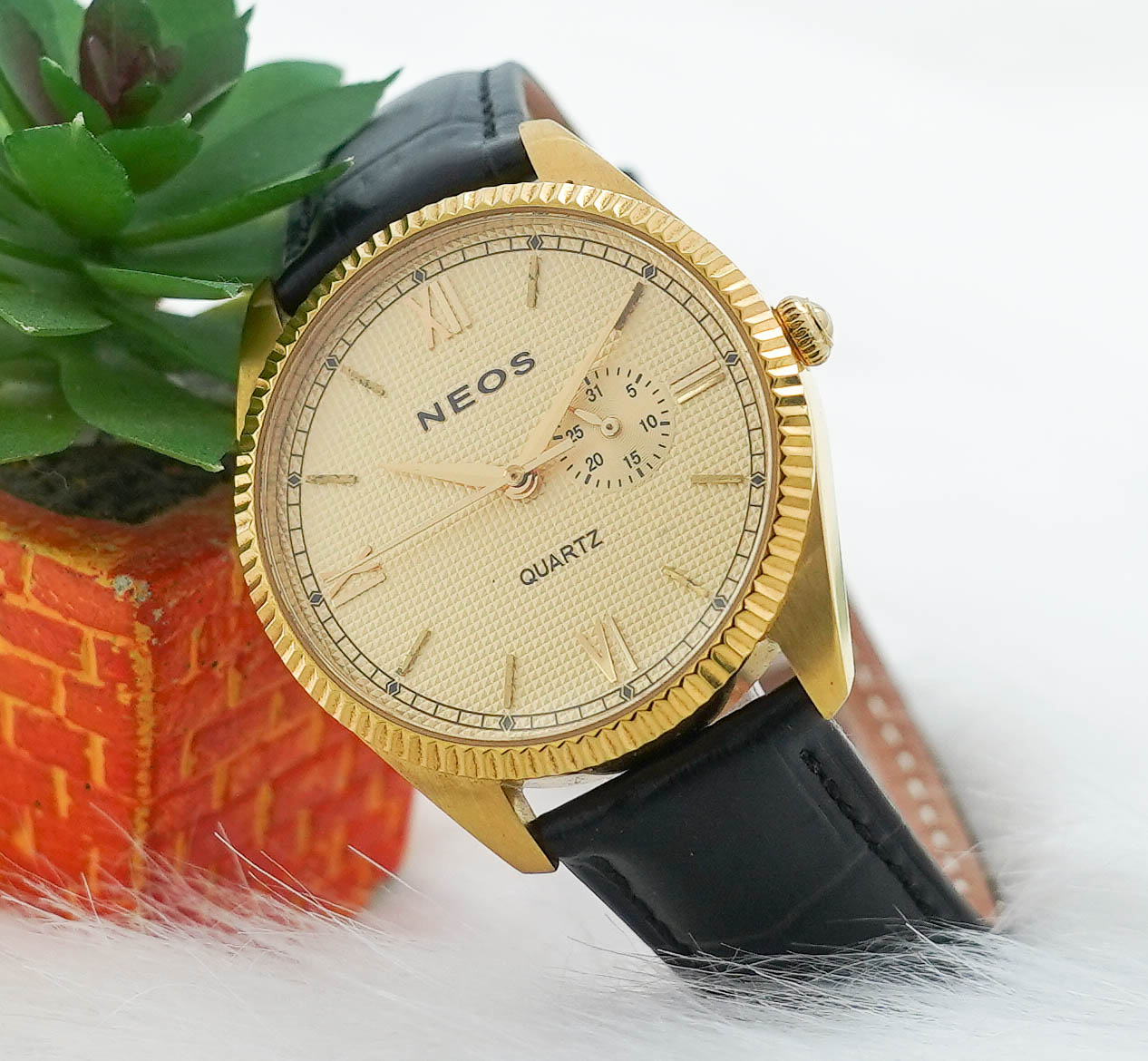 Đồng Hồ Nam Dây Da Neos N-40703M 4 Kim Sapphire Bảo Hành Chính Hãng 5 Năm