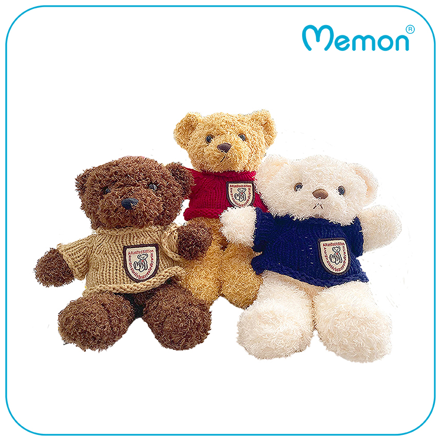 Gấu bông teddy head tales mini nhồi gòn 20cm cao cấp Memon