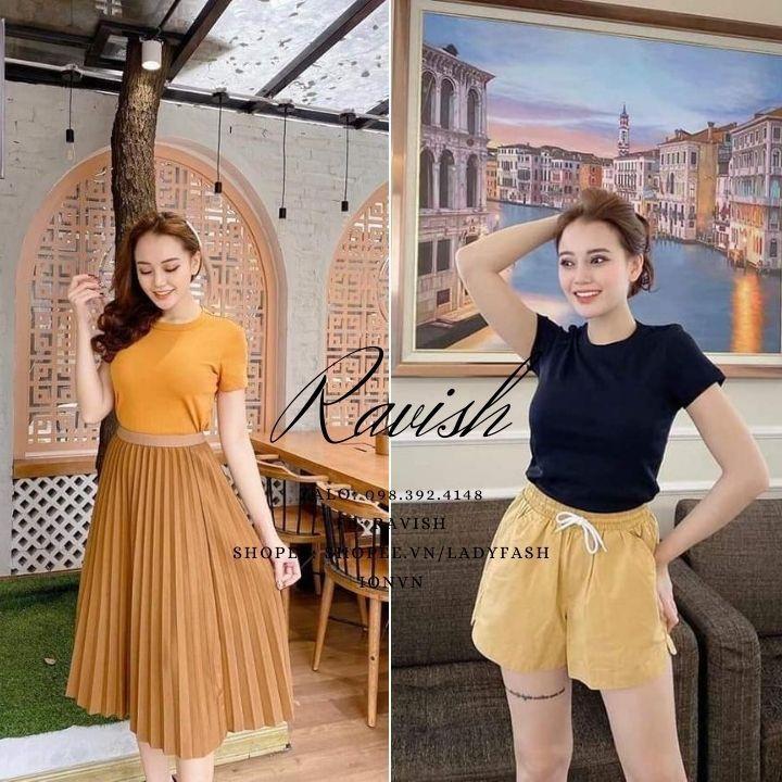 Áo phông Cộc Tay Nữ-Áo Phông Cổ Tròn Chất Cotton 100%