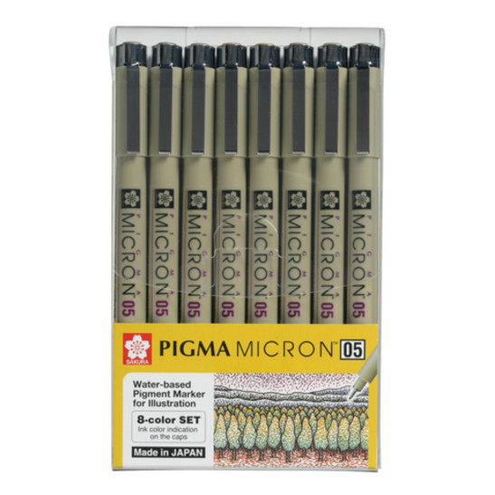 Bút Pigma Nét Micron 05 - BỘ 8 Màu - XSDK05 - 8A