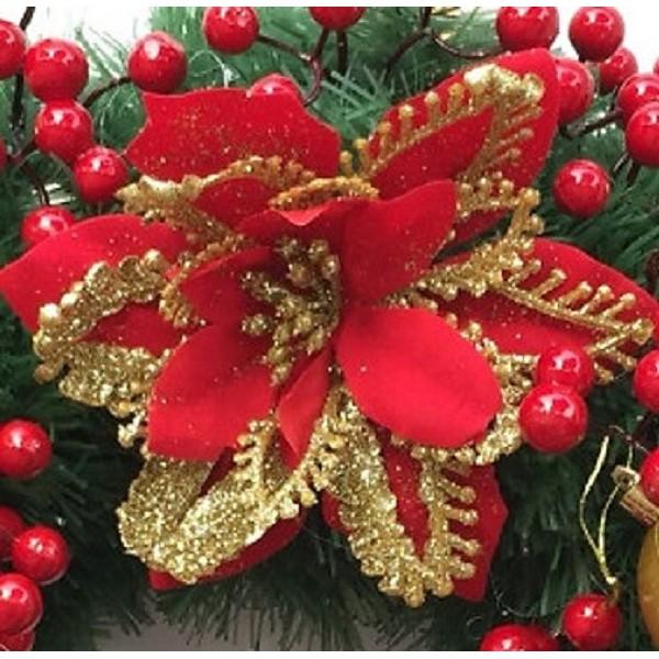 Vòng hoa Giáng Sinh -Vòng Noel- Vòng lá mùa vọng -Vòng nguyệt quế trang trí Giáng sinh đường kính 40cm có gắn đèn LED