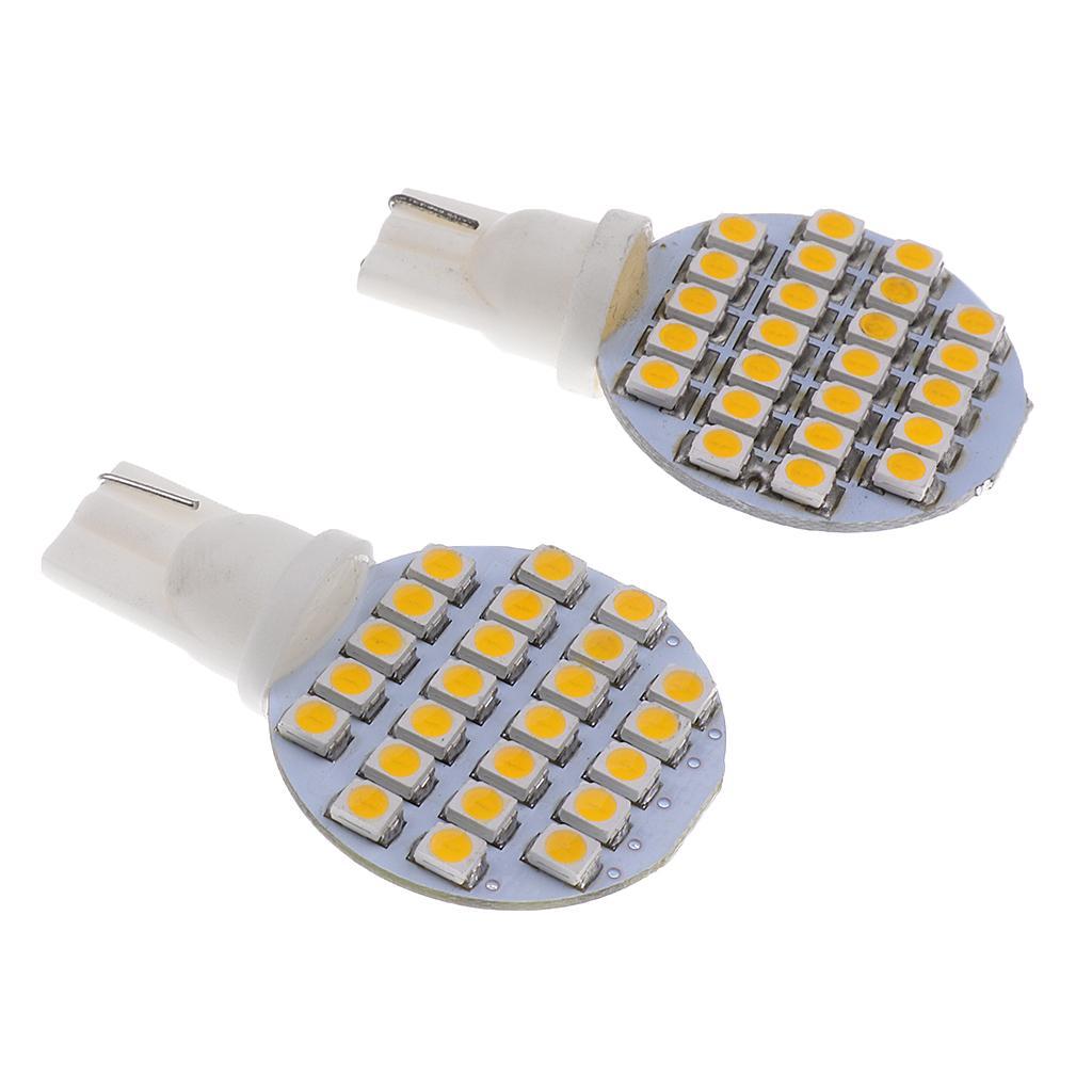 2 Pieces Replacement RV Trailer Interior T10 3528 24SMD LED Bulb Warm White