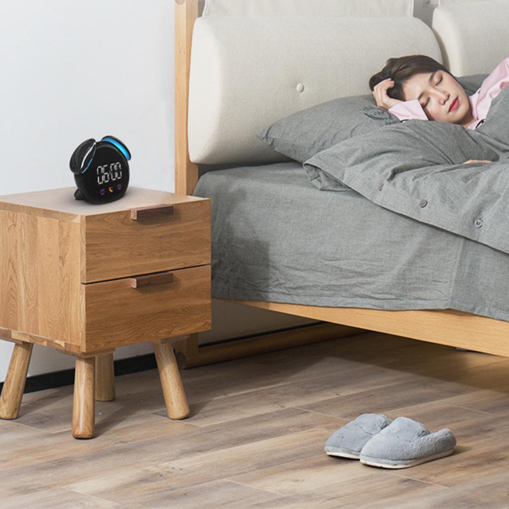 Bedside Digital Clock Night Light for Bedroom Black