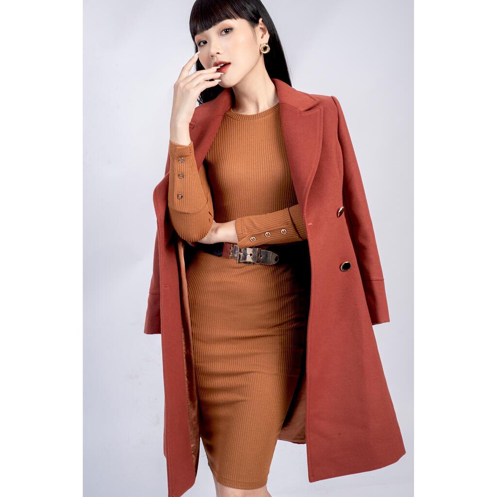 Măng tô dáng dài cổ vest MMOutfit M-MT070621002