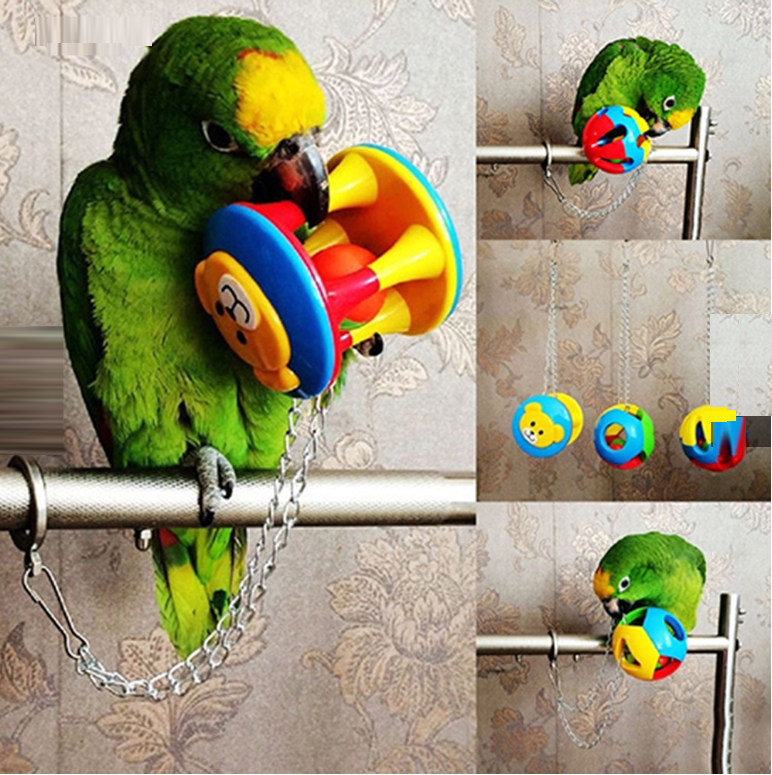 1 QUẢ BÓNG LỤC LẠC  LOẠI DÀY, TO, ĐƯỜNG KÍNH 8CM DÀNH CHO CHIM, VẸT SIZE TRUNG VÀ LỚN