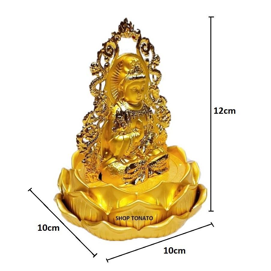 PHẬT QUAN ÂM 2 MẶT ĐỂ XE Ô TÔ ĐẾ SEN 060 MẪU SỐ 1