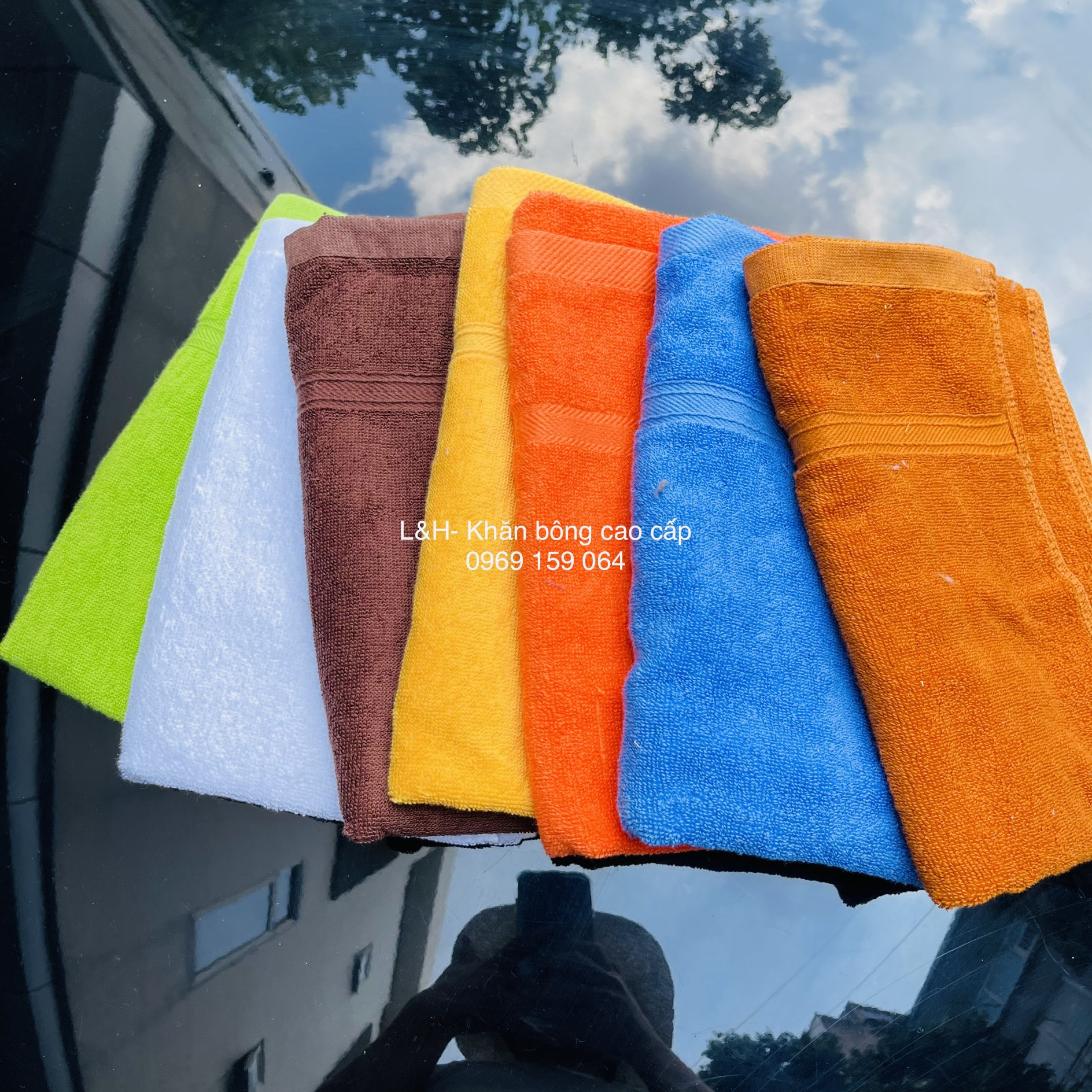 Khăn lau đầu cotton, khăn lau tóc nhiều màu, kt 34*80cm