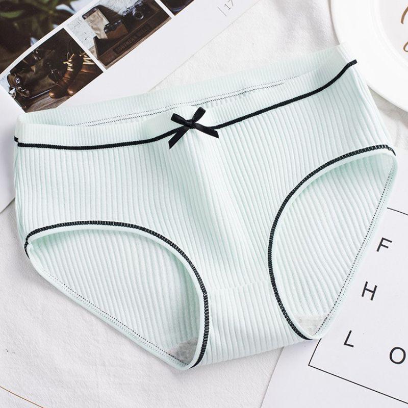 HÀNG ĐẸP - Quần lót nữ cotton gân tăm phối nơ cực xinh