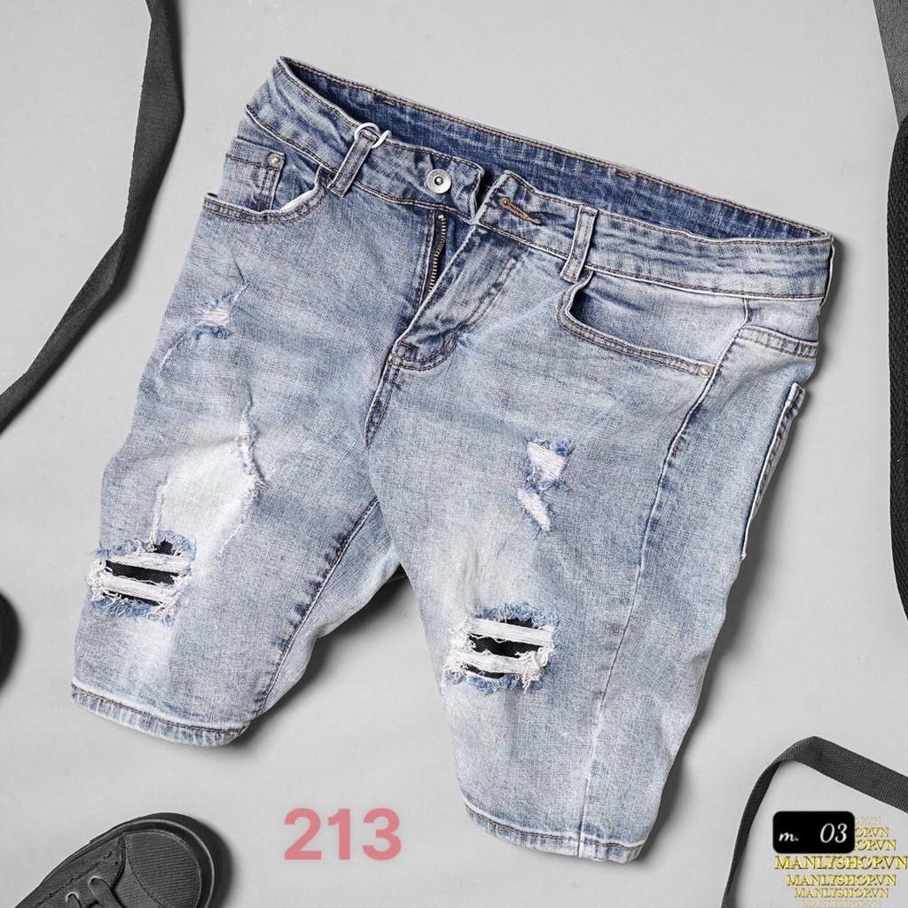 Quần Short Nam Rách️️ Quần Short Bò Nam Cao Cấp - Sọt Jean Co Giãn Mẫu Mới Hàng VNXK Tô Tồ Shop QSJN05 -Mã 218