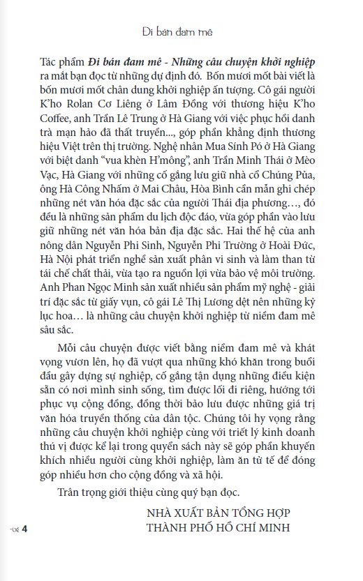 Sách Đi Bán Đam Mê – Những Câu Chuyện Khởi Nghiệp