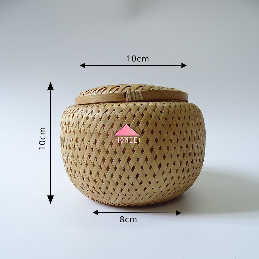 Hộp tre đan 2 lớp đựng đồ dùng đa năng