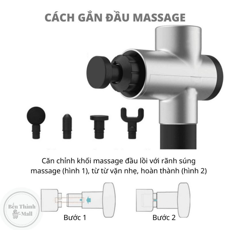 Máy massage cầm tay cổ vai gáy, súng massage toàn thân 4 đầu 6 chế độ Fasscial GUn , giúp giảm đau vai gáy, giãn cơ sau tập ,trị liệu đau mỏi vai gáy