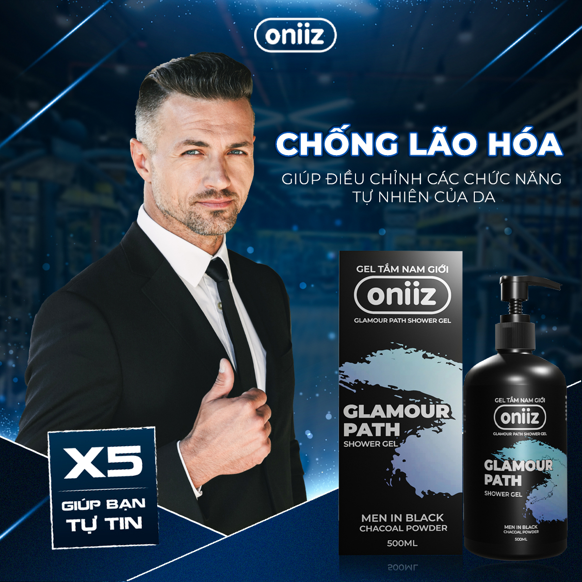 Sữa tắm hương nước hoa Oniiz, Gel tắm Bel Homme & Men In Black hương thơm hiện đại, nam tính 500ml