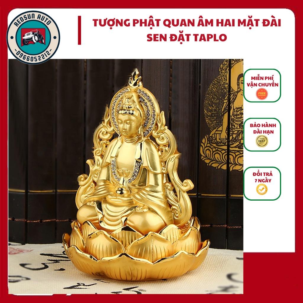 Tượng Phật Quan Âm Đài Sen 2 Mặt Cao Cấp Đặt Taplo Phong Thủy - Sang Trọng
