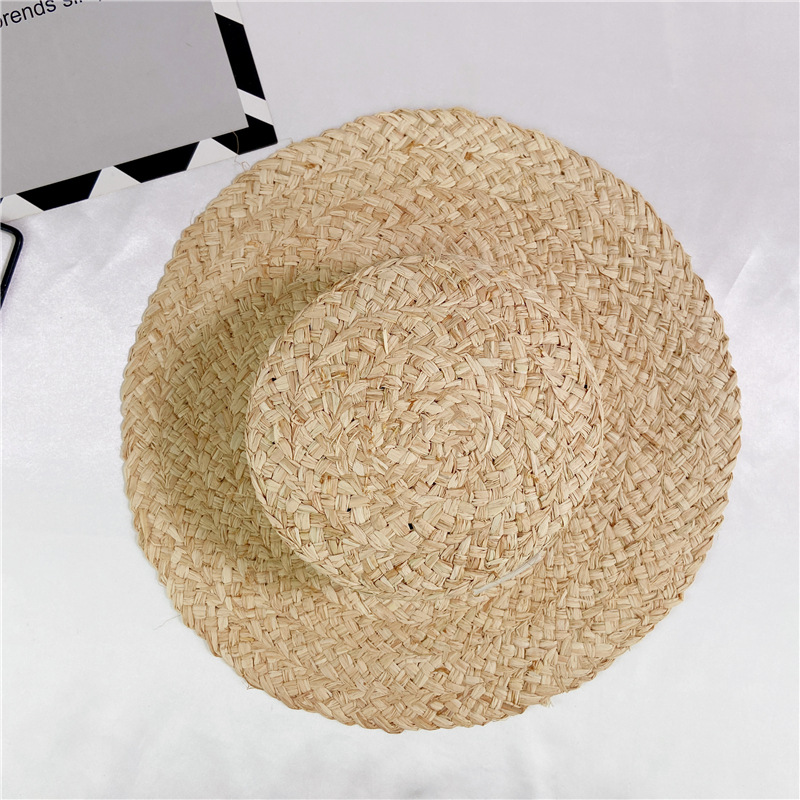 Mũ cói đi biển, nón cói dáng gaucho chất liệu Raffia cao cấp, dòng mũ rủ