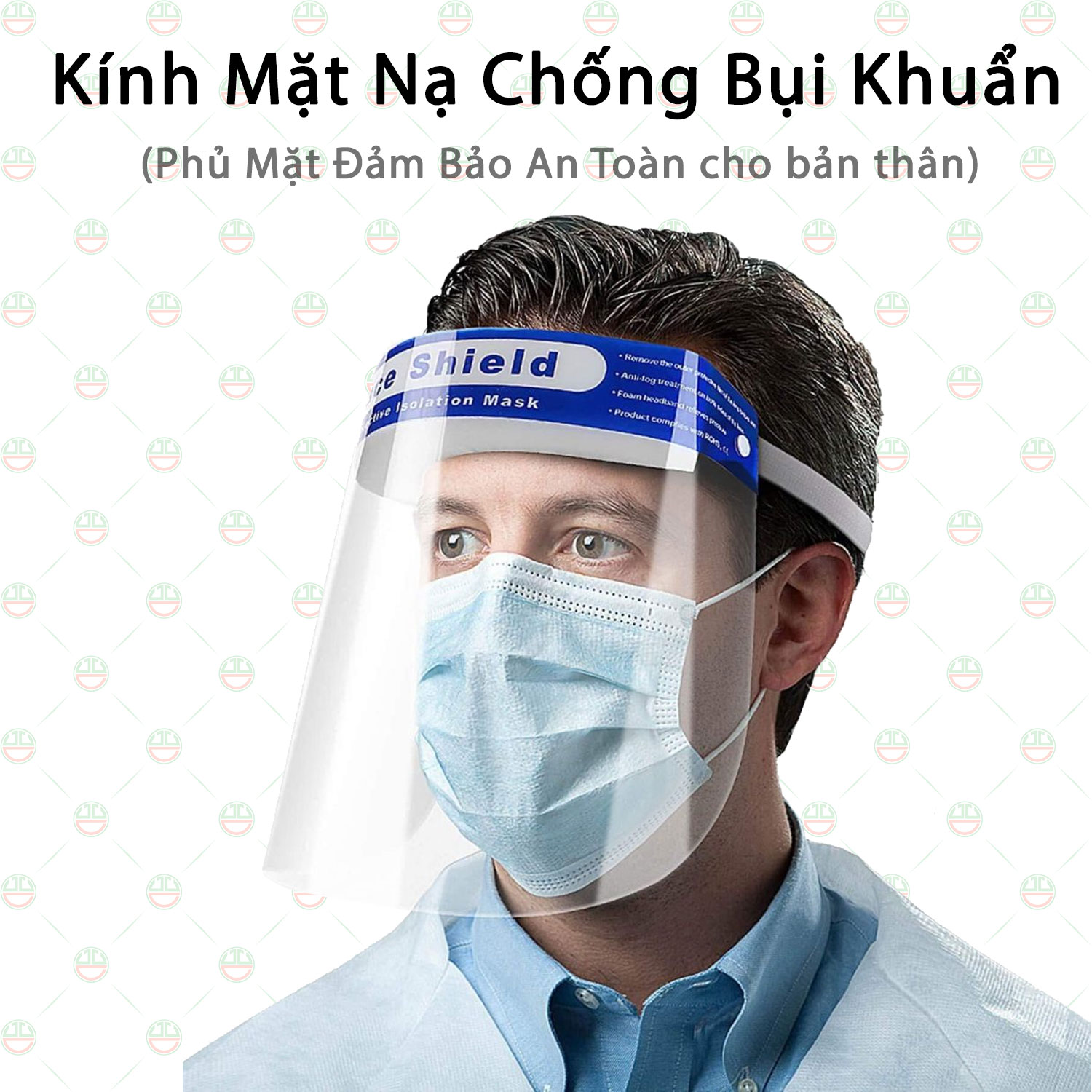 Mắt Kính Kiểu Mặt Nạ Phủ Hết Mặt Chống Bụi Khuẩn KhoNCC - Hàng Chính Hãng - KPD-FACESHIELD (Trắng Trong)