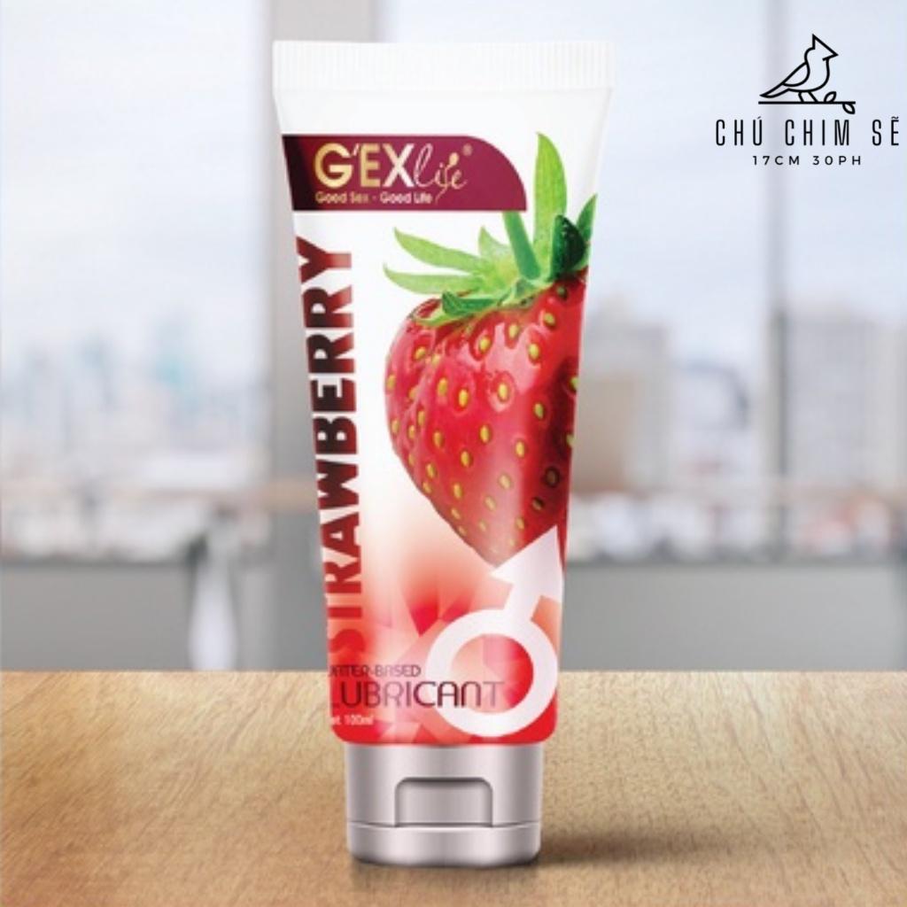 Gel bôi trơn G'exlife/ Gexlife Strawber mùi dâu, Gel Massage Body Dầu Bôi Trơn Gốc Nước 100ml- Chú Chim Sẽ