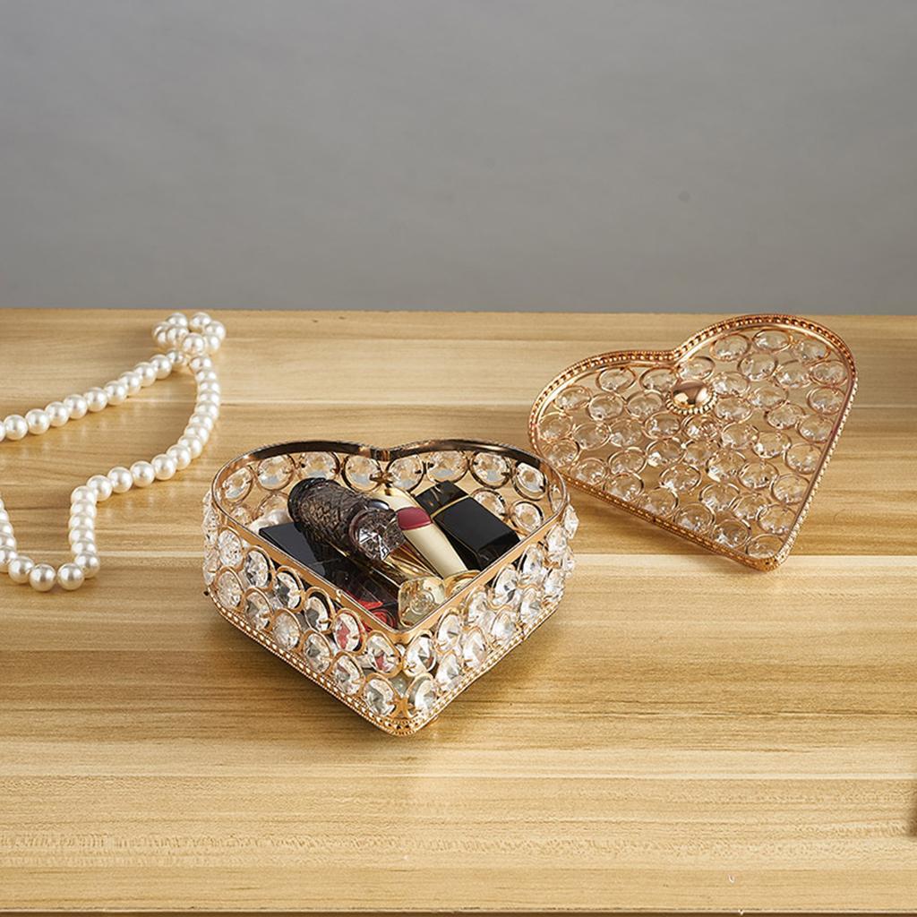 Retro Style Crystal Jewelry Box Jewelry Storage Holder for Cosmetic Gift Birthday Gift