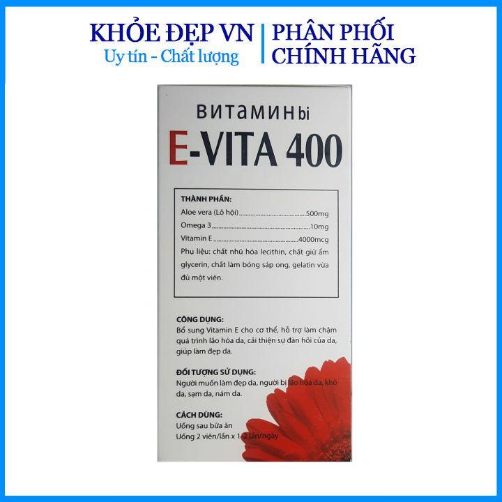 Vitamin E đỏ E-VITA 400 MED USA, giúp làm đẹp da, sáng da, chống oxy hóa, căn bằng nội tiết tố - Hộp 60 viên