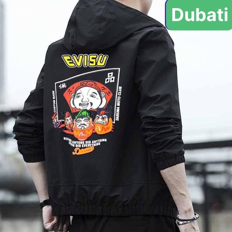 ÁO KHOÁC DÙ NHẸ BOMBER NAM NỮ EVISU ĐA NĂNG 2 LỚP CHỐNG NẮNG 2 TÚI CÓ DÂY KÉO CAO CẤP - DUBATI FASHION