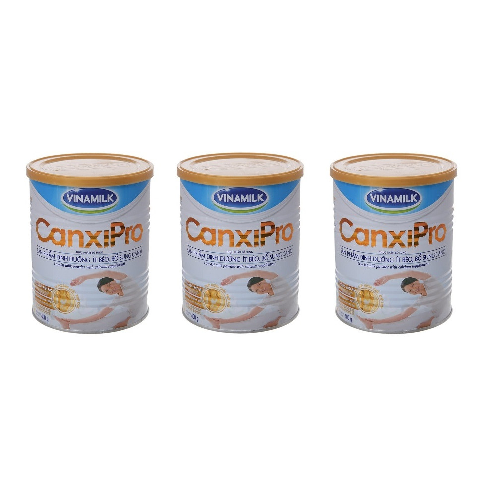 BỘ 3 LON SỮA BỘT VINAMILK CANXIPRO 400G