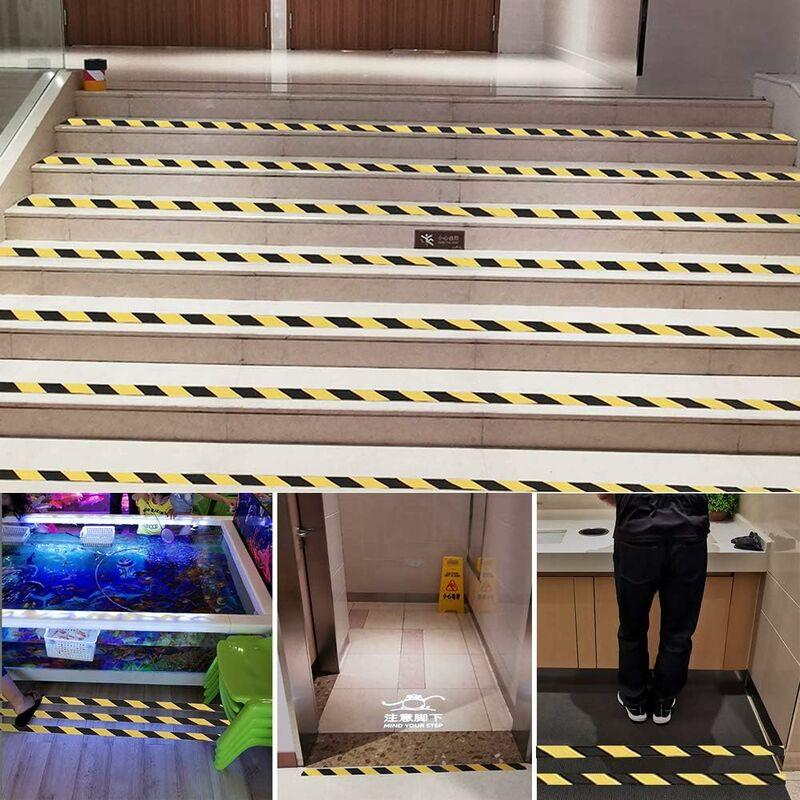 5m x 5cm băng PVC không dính tựa tựa an toàn cho việc sử dụng sàn nhà, thuyền, cầu thang, đường dốc, bên trong / bên ngoài màu đen và màu vàng