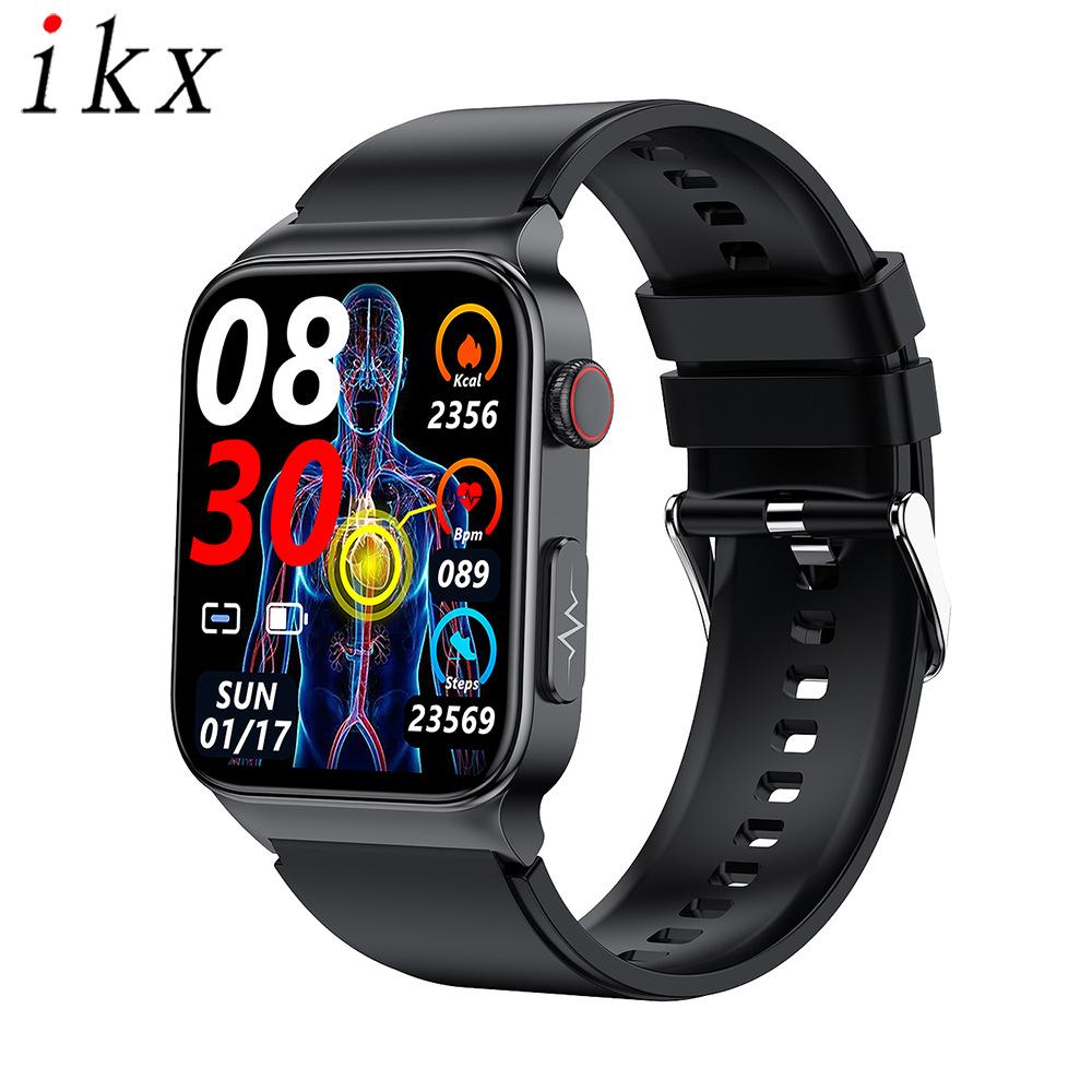 Giao hàng nhanh Đồng hồ thông minh E500 mới theo dõi lượng đường trong máu không xâm lấn thời gian thực ECG + PPG nhịp tim huyết áp oxy trong máu Bài tập theo dõi ECG
