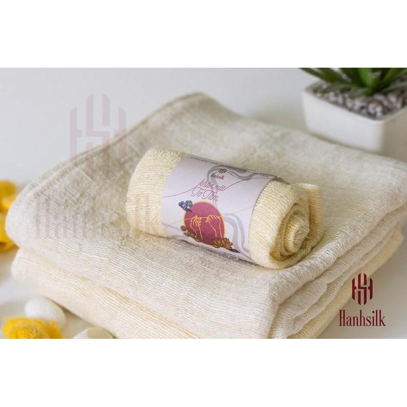 Khăn Mặt Tơ Tằm Tự Nhiên Hanhsilk Com bo Gia đình - (gồm 2 khăn mặt bé + 2 khăn mặt to)