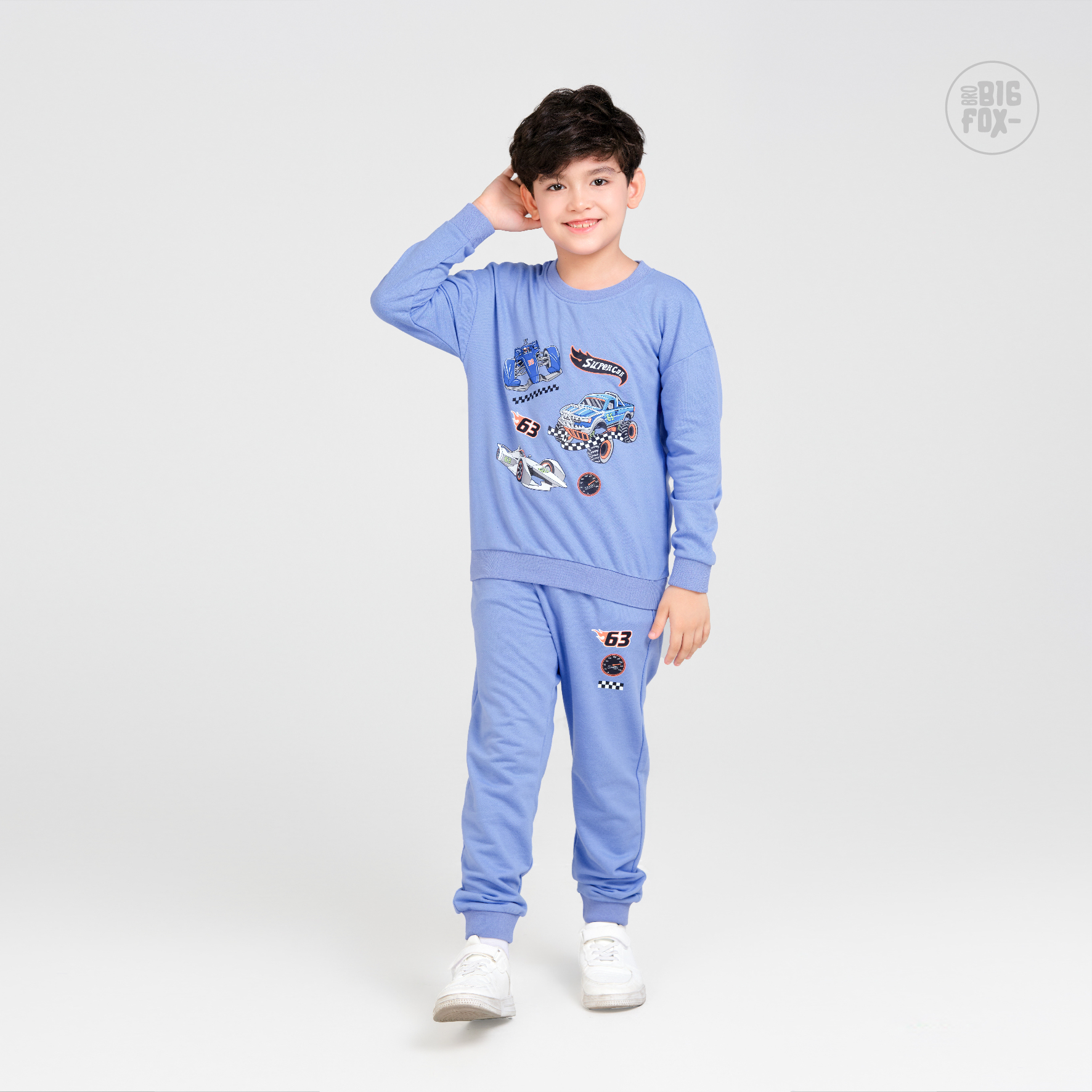 Bộ nỉ bé trai Bigfox Miss Meow size đại áo dài tay quần jogger bo gấu mặc nhà mùa thu đông 3-11 tuổi