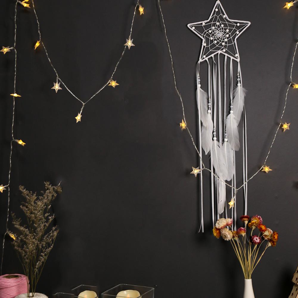 Dream Catcher handmade hình dáng ngôi sao làm từ vải dệt để trang trí trên tường