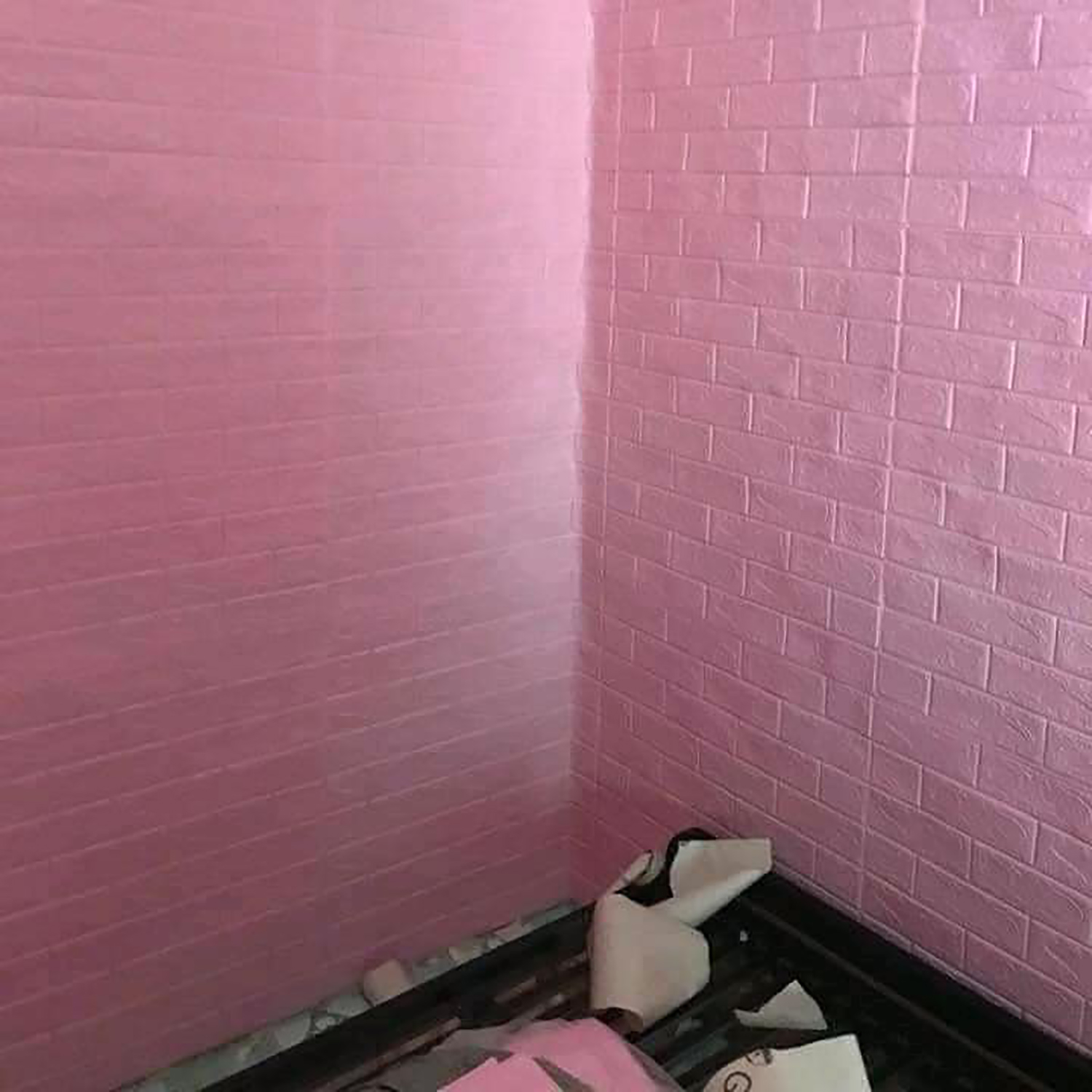Combo 10 tấm xốp dán tường màu hồng nhạt