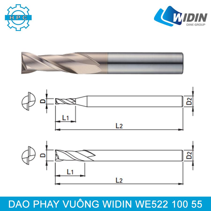 Dao phay vuông Widin WE522 100 55