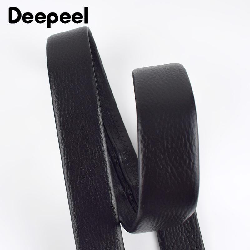 1Pc 3.7*110-130Cm Nam Khóa Cổ Điển Thắt Lưng Chống Trộm Ví Da Bò Dây có Dây Kéo Để Che Giấu Tiền Viền Quà Tặng Doanh Nghiệp
