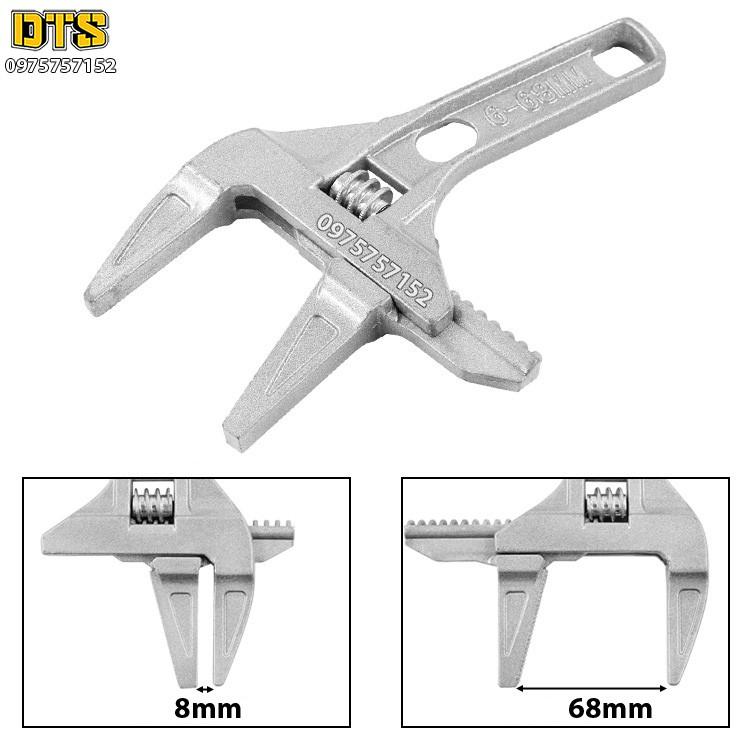 Mỏ lết nhà tắm đa năng đổi đầu cạnh thẳng vặn ống nước, bồn nước nhà vệ sinh từ 6-68mm, hợp kim nhôm siêu nhẹ siêu cứng