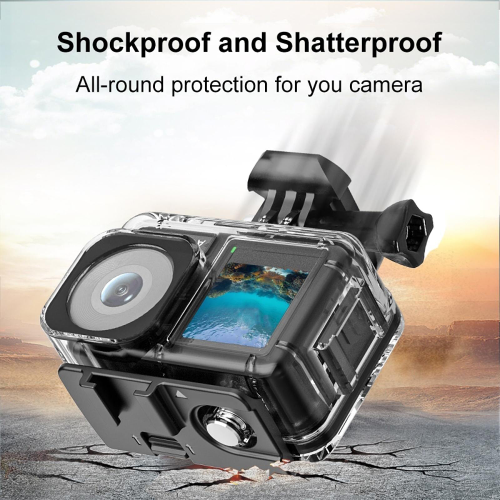 Underwater Camera Housing Case Protective Lens Guards Built in Two Cold Shoe