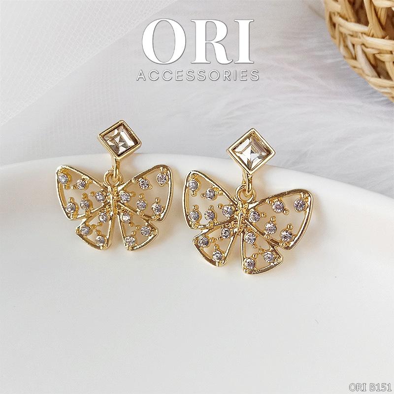 Bông tai nữ Cánh bướm đính đá Angela tinh tế sang trọng ORI ACCESSORIES B151