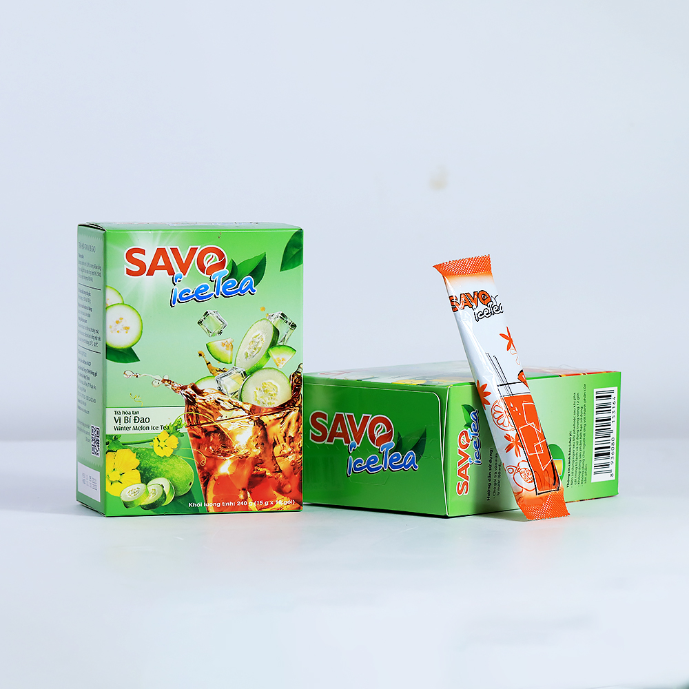 SAVO Ice Tea Bí Đao (Winter Melon Ice Tea) - Hộp 16 gói x 15g