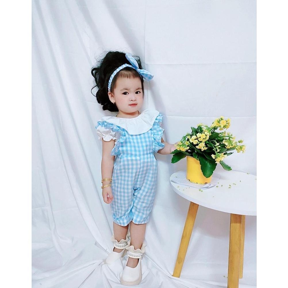 Set đồ thiết kế bé gái, bộ đồ bay caro xanh bé gái dành đi Thôi Nôi, Sinh Nhật 8-23kg Angel Baby Thời Trang Thiết Kế