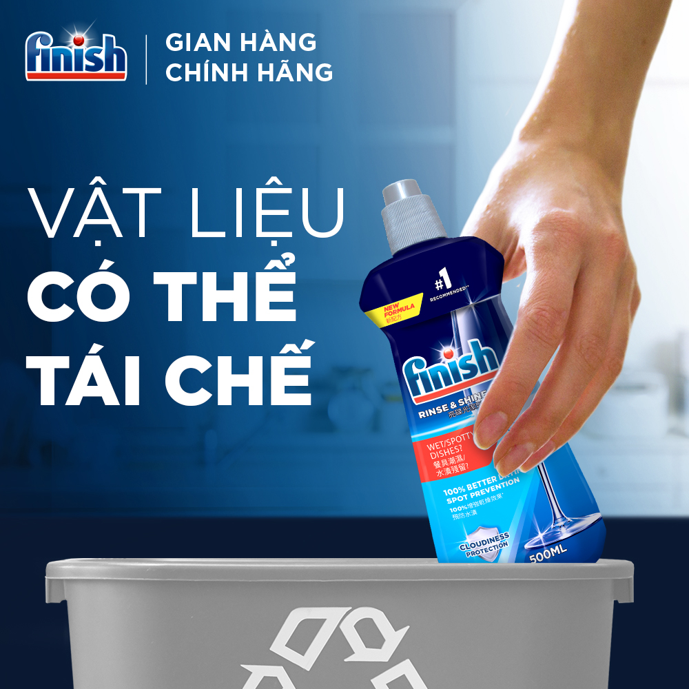 Combo Nâng Cao: 3 X Túi 27 Viên Nước Rửa Bát Powerball Quantum + Nước Làm Bóng Rinse &amp; Shine Aid + Dung Dịch Tẩy Rửa Máy Rửa Chén Bát